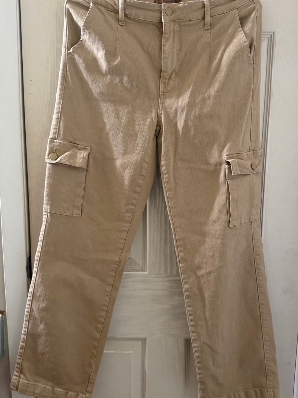 Judy Blue Straight Leg Cargo Jeans in Tan